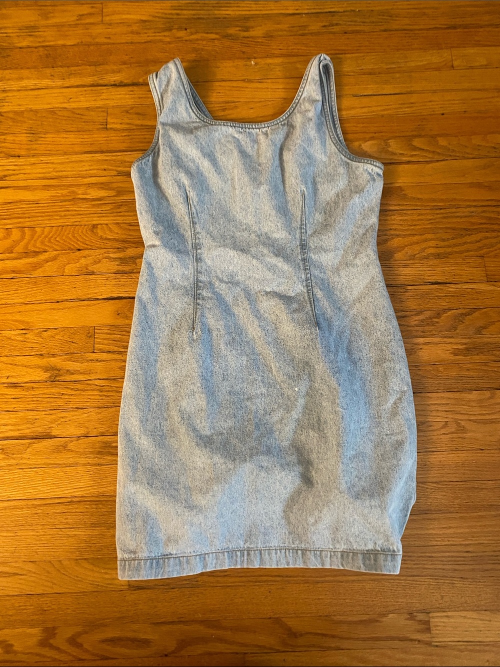 Sleeveless Light Blue Denim Mini Dress